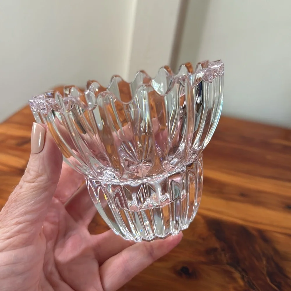 Mikasa Royal Suite Crystal Candle Holder w/ PartyLite Calm Waters Votives